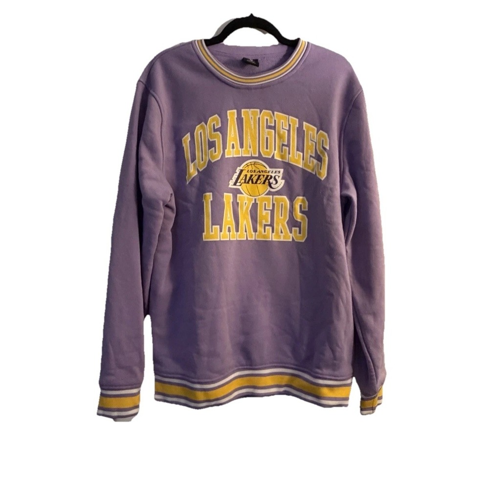 NBA Brand Los Angeles Lakers Large Purple Crew Neck Sweatshirt LA Basketball